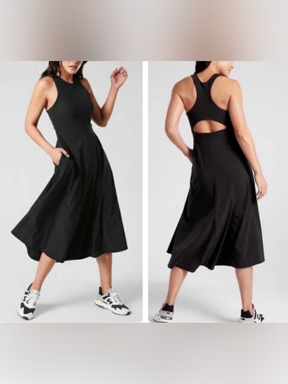 Athleta Winona Support Dress in Black Size M/T
